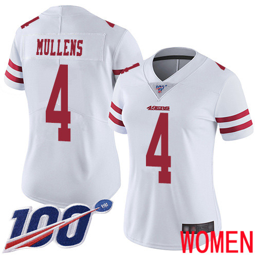 San Francisco 49ers Limited White Women Nick Mullens Road NFL Jersey 4 100th Season Vapor Untouchable